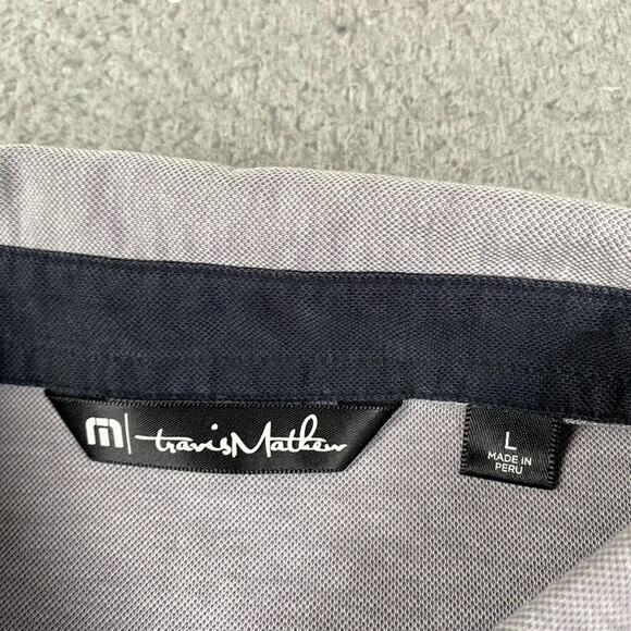 Travis Mathew Golf Polo Shirt Men's Large Gray Black Colorblock - Picture 3 of 12